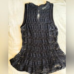 Elegant Black Lace Women's Top